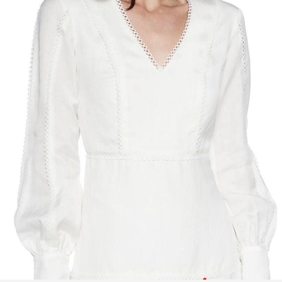 Bardot Elegant White Lace Trim Dress - Picture 3 of 6